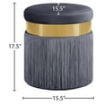 thumbnail image 3 of Meridian Furniture Yasmine Contemporary Velvet Ottoman/Stool in Gray, 3 of 4