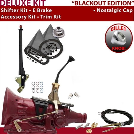 American Shifter TH350 Shifter Kit Black 8 in. E Brake Cable Clevis Trim Kit for EDFAB