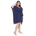 thumbnail image 3 of Oussum Robe Tunique Lurex Courte Ajustable pour Femmes Grande Taille, Bleu, 3 of 7
