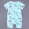 thumbnail image 2 of Penkiiy Toddler Baby Boys Girls Cute Cartoon Pattern Short Sleeve Double Zipper Romper Jumpsuit Baby Sleep and Play Pajamas 6-9 Months Green 2023 Summer Deal, 2 of 9