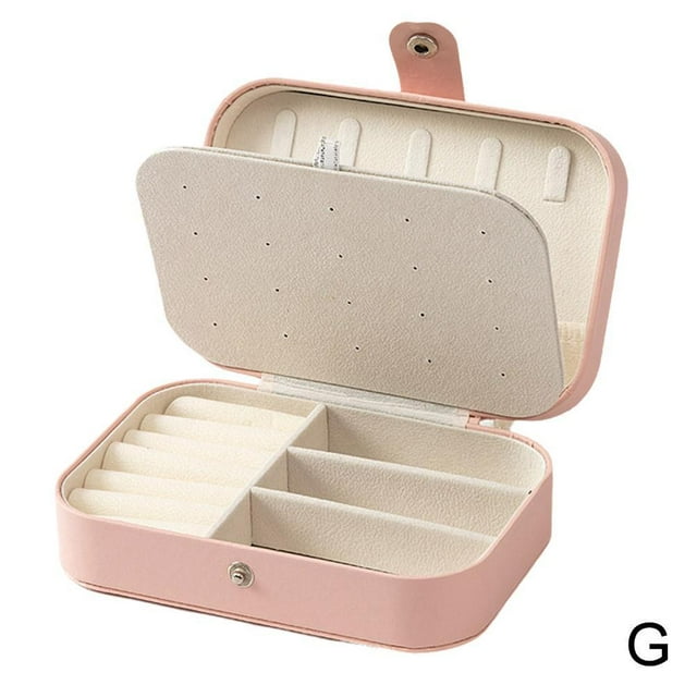 Wbxfbo Double-Layer Leather Jewelry Storage Box with Portable Design ,Multi-Compartment Organizer for Rings Earrings Necklaces ,Travel-Friendly Anti-Oxidation Display Case
