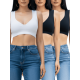 thumbnail image 1 of Pack de 3 Tops De Mujer Deportivos Y Casuales Unitalla Acanalado Con Espalda Descubierta, 1 of 5