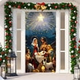 thumbnail image 5 of Nativity Christmas Door Cover Decorations - Jesus Holy Night Banner Religious Xmas Scene Sheep Front Door Cover Banner Backdrop for Holiday Farmhouse Decor,78.74x35.43in, 5 of 6