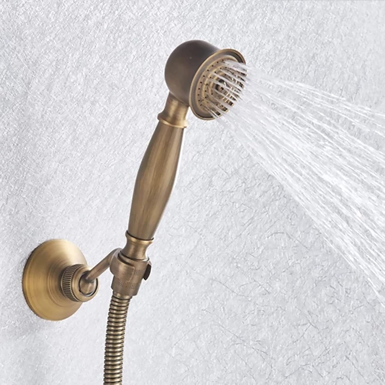 Bathtub Faucet Wall Mount Tub Filler Faucet with Handheld Shower Bath Mixer Tap Brass Antique Bathtub Tap Single Handle Tub and Shower Faucet, Hot and Cold Water