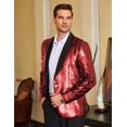 thumbnail image 3 of COOFANDY Men's Shiny Sequins Suit Jacket Blazer One Button Banquet Prom Tuxedo New Year Dinner Party Tuxedo Blazer, 3 of 9