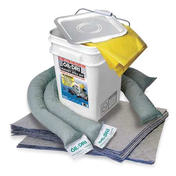 Oil-Dri L90435 Compact Universal 5-Gallon Bucket Spill Kit, 5-Gallon Maximum Absorption Capacity