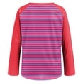 thumbnail image 6 of GEWSEY Women's Striped Long Sleeve T-Shirts Crewneck Loose Fit V Neck Tunic Top 2025 Fall Colorblock Blouse with Smocked (Red, XXL), 6 of 8