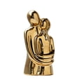 thumbnail image 1 of Esculturas de pareja abrazada Decoración del hogar Estatua de amor romántica moderna para estantería de oficina Decoraciones de escritorio (blanco y dorado), 1 of 5
