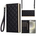 thumbnail image 2 of For Samsung Galaxy S23 FE Wallet Phone Case,PU Leather Folio Flip Kickstand,With Wrist Strap&Shoulder Strap,Card Slots,Shockproof Rugged Anti-fall Crossbody Phone Case Cover,Black, 2 of 9