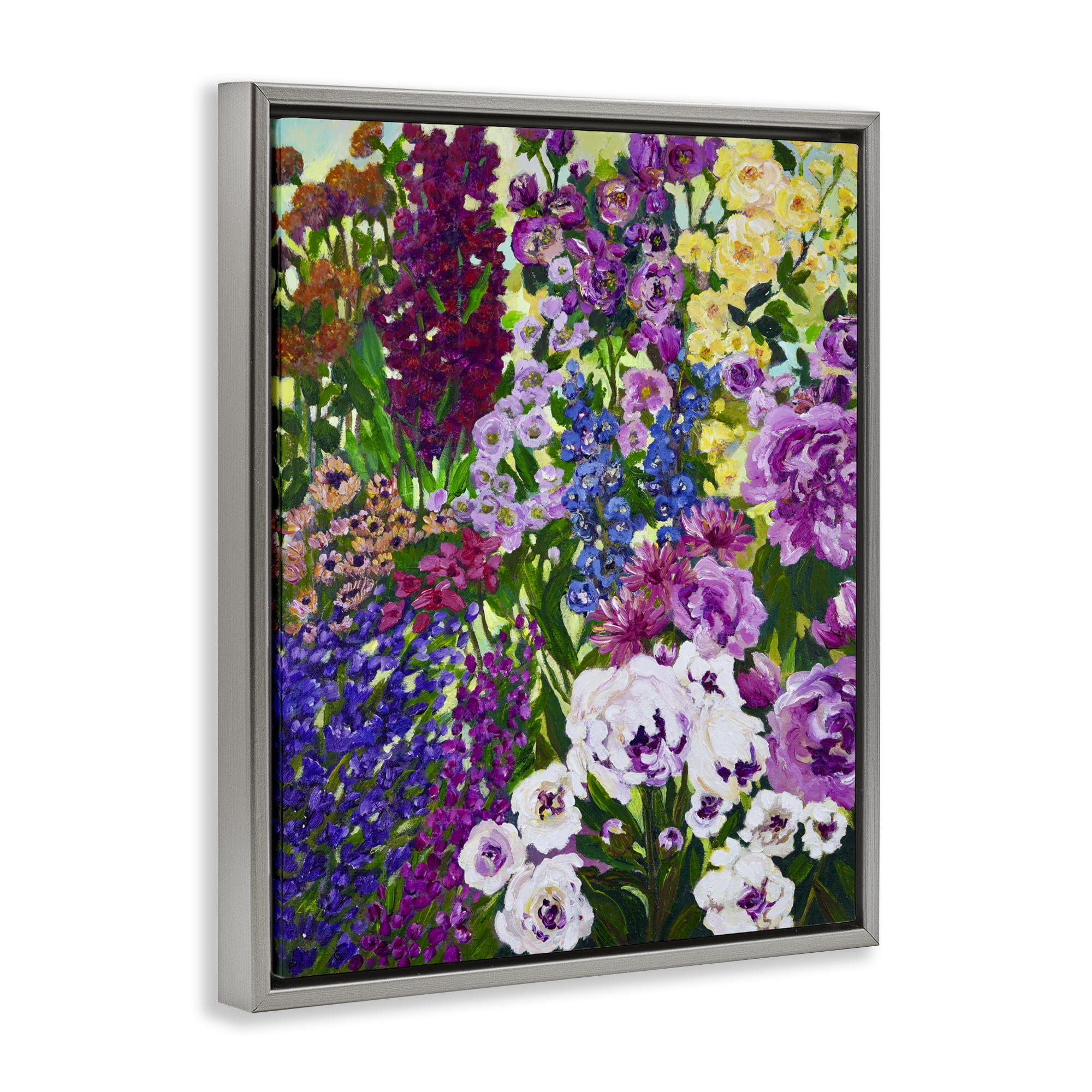 Stupell Industries Lush Greenhouse Garden Flowers Gray Framed Floater Canvas Wall Art, design by Lee Ann Zirbes