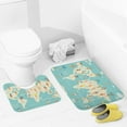 thumbnail image 4 of Animals, Map Of The World Bathroom Rugs Set 2 Pieces, Bathroom Set - Quick Drying Bath Mat And U-Shaped Toilet Rug, Water Absorbent Bath Carpet For Bedroom Floor Living Room, Machine Washable, 4 of 6