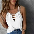 thumbnail image 3 of Lovebay Women's Sleeveless Cut Out Criss Cross Tops Deep V Neck T Shirts S-2XL, 3 of 6