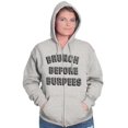 thumbnail image 3 of Brunch Before Burpees Funny Workout Womens Plus Size Graphic Zipper Hoodie Brisco Brands 4X, 3 of 5