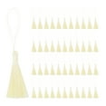 thumbnail image 1 of Unique Bargains 45 Pcs Mini Marque-Page Soyeux à Pompons, Fil Doux Fait Main avec Boucle de Cordon, Jaune, 1 of 6