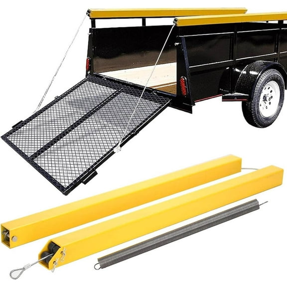 Car accessories Tailgate Utility Trailer Gate Liftgate Ramp Lift 2 Sided Lift Assist System Fit for Open Utility Trailers Tailgate and Ramp New Upgrades, Yellow,Car accessories