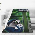 thumbnail image 1 of Manta de franela personalizada para adultos con diseño de fútbol de los Seahawks, ligera, cálida y súper suave. Manténgase abrigado en casa el día del juego, 1 of 8