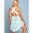 thumbnail image 5 of Rosegal Women Plus Size Floral Stripe Print Tankini Swimwear Light Blue L, 5 of 5