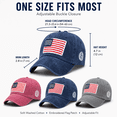 thumbnail image 3 of KuKeDi American Flag Hat for Men Women, 3 Pack Washed Cotton Baseball Cap with Embroidered USA Flag Patch, Adjustable Dad Hat for Outdoor Travel and Daily Wear, 3 of 8