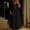 Black, variant on ClodeEU Women's V Neck 3/4 Sleeve Linen Blend Maxi Dress,Casual Loose Dress with Pockets Beige,Women's Plus L