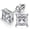 D-SquareSilver, variant on 18k White Gold Plated Simulated Diamond Stud Earrings Screw Back Sterling Silver Cubic Zirconia Stud Earrings Set 4 Millimeters-8 Millimeters
