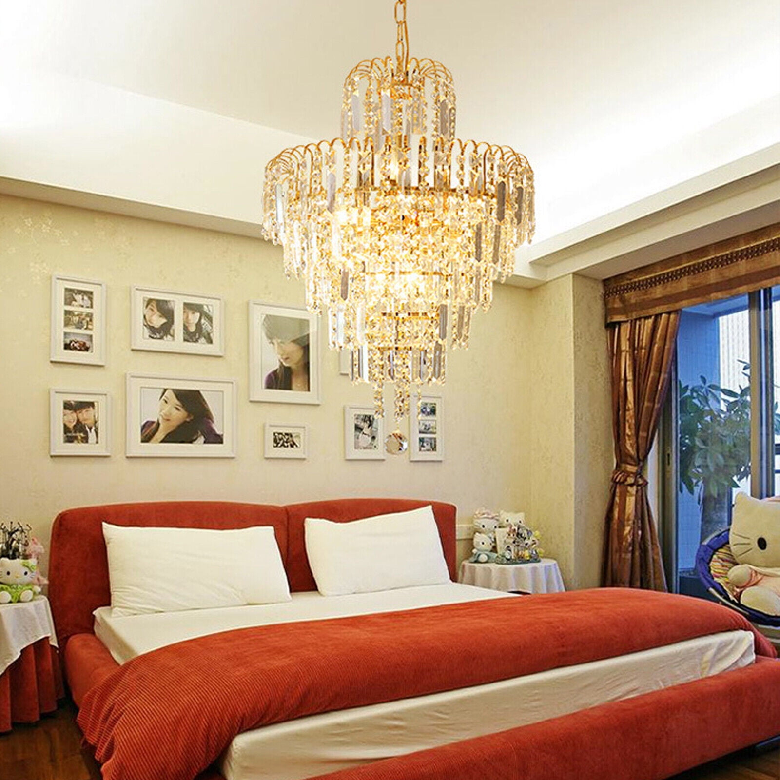 Denest Luxury Crystal Chandelier Modern Ceiling Light Lamp Pendant Fixture Lighting NEW
