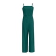 thumbnail image 4 of LEKODE Summer Overalls Womens Rompers for Summer Jumpsuits for Women Beach Sets for Women Suspenders Wrapped Chest Zipper Jumpsuit Tunic Trousers Summer Pants Sets Women 2 Piece Outfits Green Xl, 4 of 4