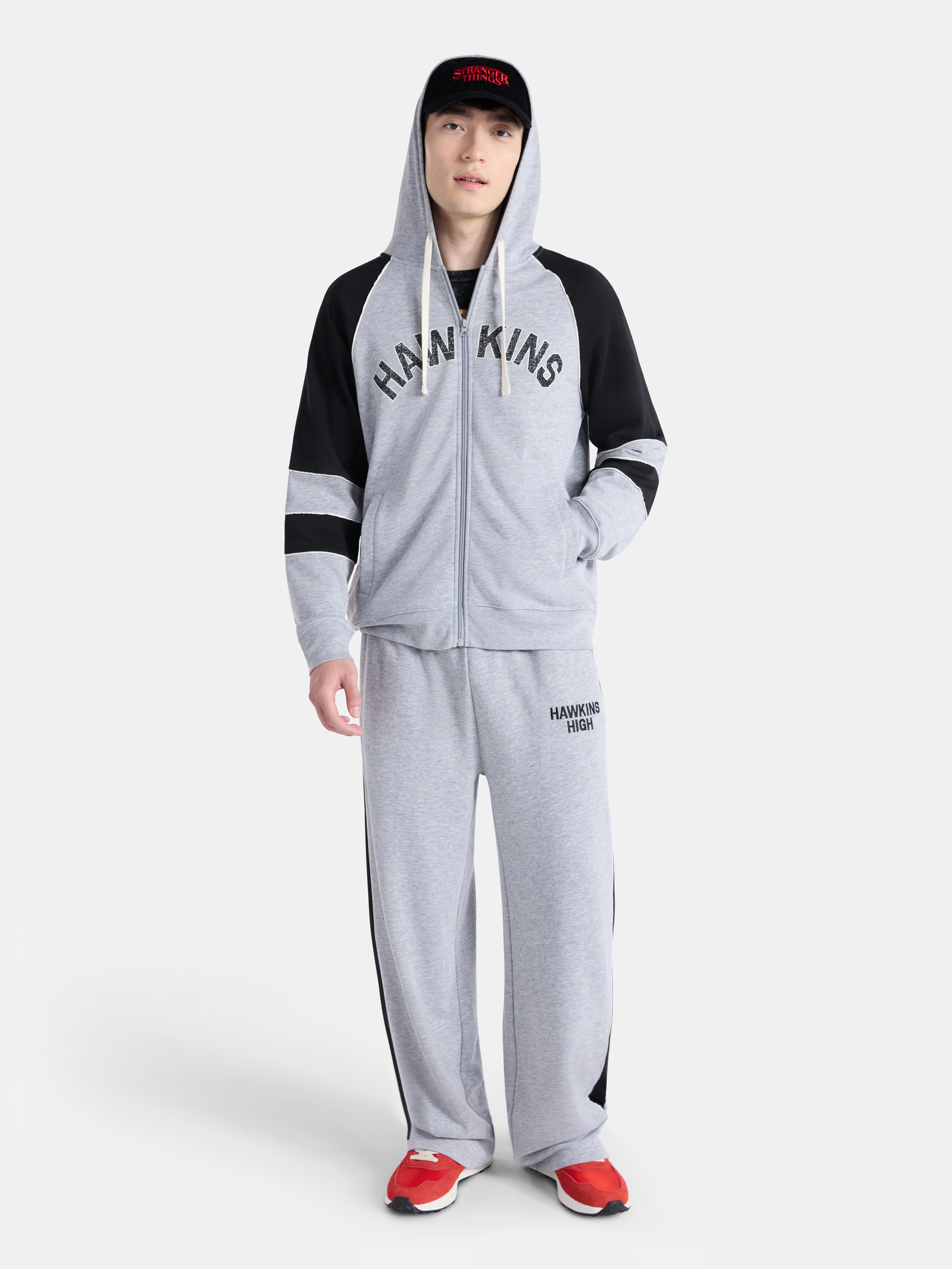 Netflix Stranger Things Hawkins Graphic Zip-Up Hoodie from No Boundaries, Men's & Big Men's
