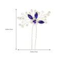 thumbnail image 2 of 2 Pcs Épingle à Cheveux Bleue en Strass Épingle en Forme de U Coiffe de Mariée Accessoire pour Cheveux, 2 of 8