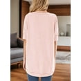 thumbnail image 4 of Weardear T Shirts for Women Loose Fit Short Sleeve Casual Tops Cotton Ladies Tshirts Pullover Tees Crew Neck Side Split Tops, 4 of 6