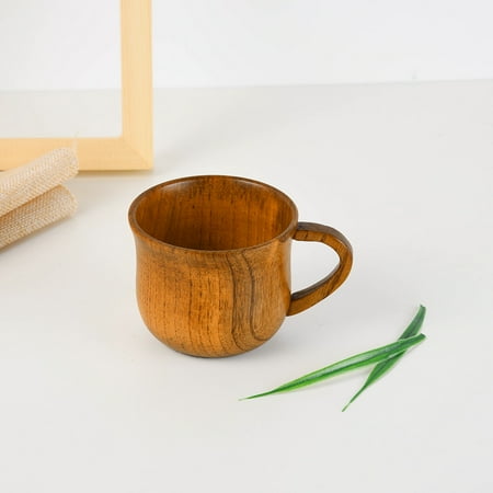 

Xipoxipdo Beer Color Juice Log Tea Cup Wooden Mug Natural Coffee Milk Handmade Wood Glass&Bottle