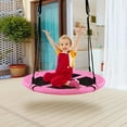 thumbnail image 6 of WYDK Tree Swing, 40 Inch Saucer Swing for Kids Outdoor, 700 lbs Weight Capacity Round Swing w/ 900D Waterproof Oxford Cloth, Adjustable Rope, Flying Swing for Backyard, Indoor & Outdoor Playground, 6 of 9