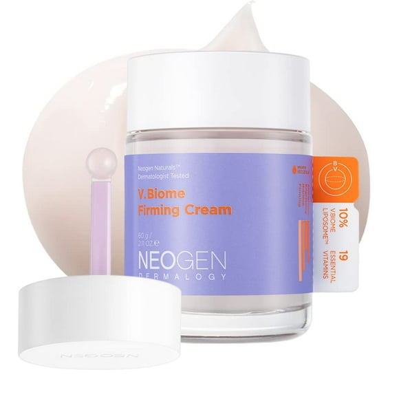 Neogen V.Biome Firming Cream 2.11 Oz (60 G) - Nourishing & Firming Cream With Peptides & Vitamins Massages Skin With Globe Applicator - Korean Skin Care