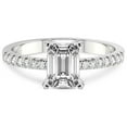 thumbnail image 3 of Emerald Shape 5 Carat IGI Certified Lab Grown Diamond Ring | 14K White Gold | Sara Tapered Eternity Lab Diamond Engagement Ring | FG-VS1-VS2 Quality Friendly Diamonds, 3 of 5