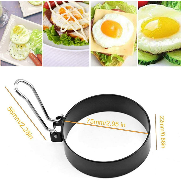 Supreme Set of 2 Egg Ring Round Metal Stainless Steel NonStick Form Mold  Breakfast Sandwich(236)