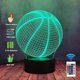 thumbnail image 3 of Creative Cartoon Basketball Model Desk Table Lamp for Teen Boy 3D LED Sporting Style Illusion 16 Color Mood Night Light RGB Touch Remote Base Acrylic, 3 of 4