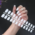 thumbnail image 3 of RAGUPEL 24Pcs Glue on Nails for Women,White Short Press on Nails,Matte Design Stick on Nails,Full Cover Nail Tips for Daily Life,Style2, 3 of 7
