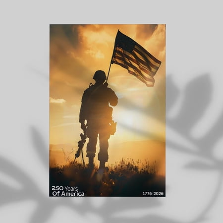250 Years Of America Veteran Style Wall Decor USA Army Tribute Inspired 4th Of July Commemoration Gift Modern Home Decor Stretched Canvas