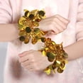 thumbnail image 4 of Unique Bargains 2 Pcs Cheerleader Poms Poms Wrist Flower Round Cheerleading Practice Poms Gold Tone, 4 of 5