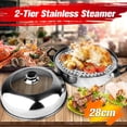 thumbnail image 2 of  2 Tier Stainless Steel Steamer Induction Compatible Cookware Kitchen 11 inch / 28cm Steam Pot, 2 of 10
