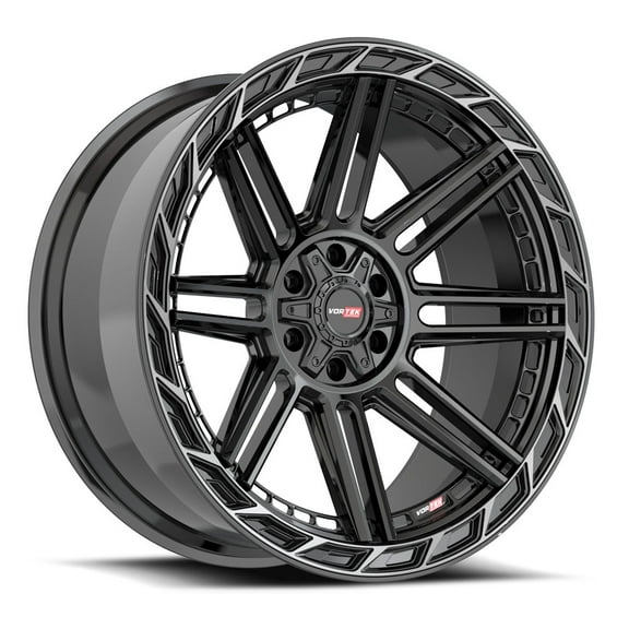 20x10 Vortek VRP-501 Black Ring W/ Dark Tint Wheel 6x135/6x5.5 (-18mm)