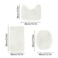 thumbnail image 2 of Bathroom Toilet Mat Latrine Mat Toilet Mat, 3Pcs Toilet Seat Non-Slip Toilet Mat Plush, White One Size, 2 of 3