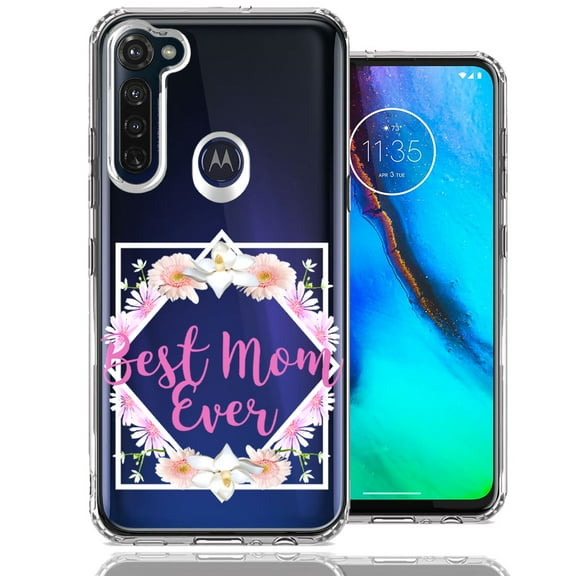 MUNDAZE for Motorola Moto G Stylus Best Mom Ever Mother's Day Flowers Double Layer Phone Case Cover