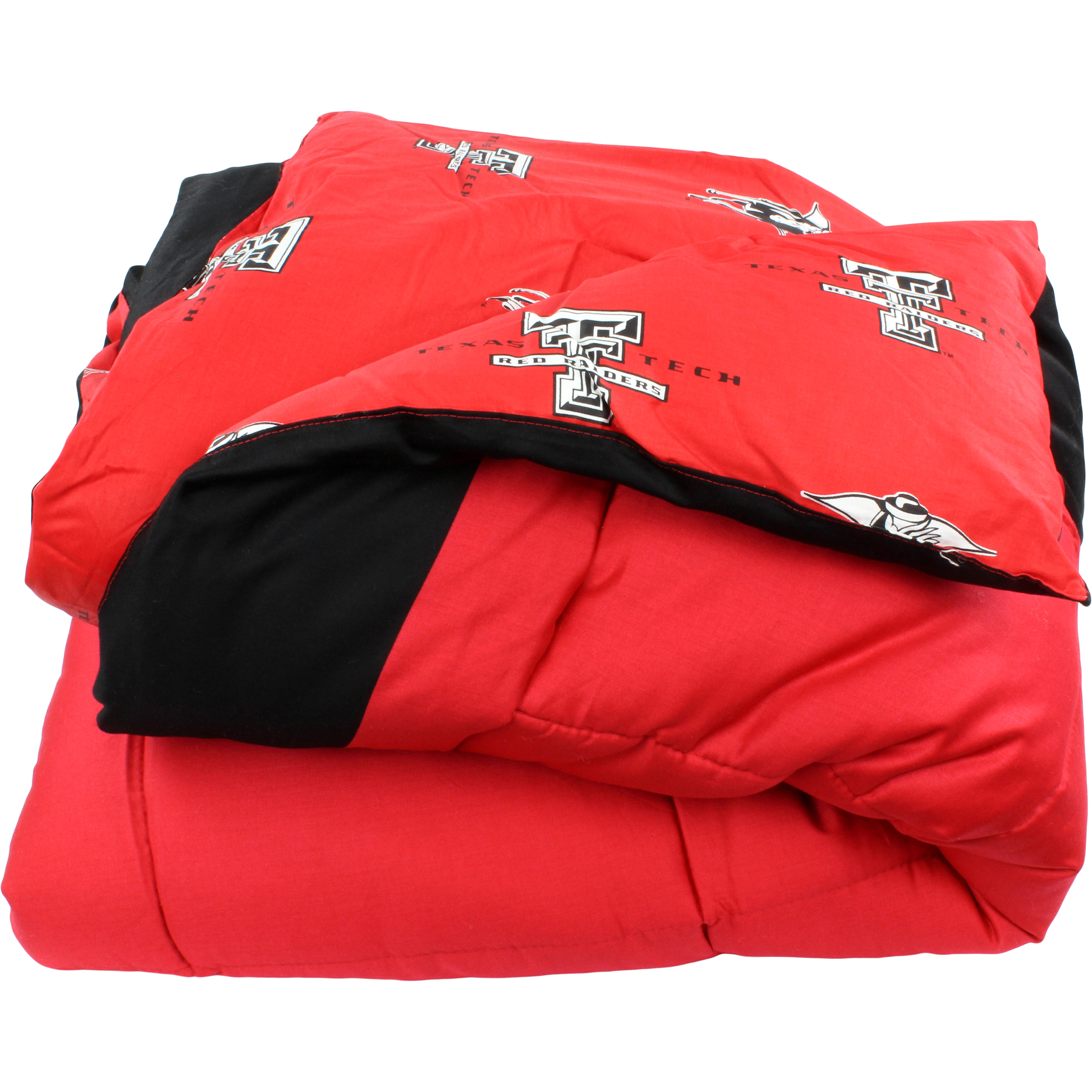 Texas Tech Red Raiders 3 Pc Reversible Cotton Comforter Set, 1 Comforter, 2 Shams, Full