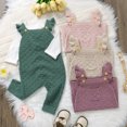 thumbnail image 4 of Gupgi Infant Girls Sweater Rompers Baby Knit Jumpsuits OverallsSolid Color Buttons Fly Sleeve Toddler Fall Bodysuits, 4 of 9