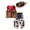 Brown 01, variant on DeHolifer Baby Boys Sets Western Cowboy Suspenders Jumpsuit Infant Romper with Hat and Scarf 3 Piece Set Toddler Outfits Brown for 0-36 Months