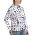 thumbnail image 6 of Fotbe Lavender Bicycle Pattern Womens Long Sleeve Hoodie, Pullover Hooded Sweatshirt, Kangaroo Pocket Hoodie with Eye-catching Drawstrings-, 6 of 7