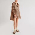 thumbnail image 2 of Casual 100% Cotton Women's Dress Loose Solid Long Sleeve Button Up Shirt Dress Streetwear Elegant Female Sundress Vestidos Robe zhangmengya LED, 2 of 2