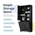 thumbnail image 4 of Euroco Laundry Hamper Cabinet with 2 Tilt-Out Baskets and Adjustable Shelves – Tall MDF Storage Cabinet for Bathroom or Laundry Room – Anti-Tip Design, 4 of 9