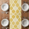 thumbnail image 6 of Yellow Geometric Table Runner - 70 Inch Long, Kitchen Dining Table Runner Dresser Scarves, Morocco Modern Abstract Plaid Art Farmhouse Decor for Coffee Tables Wedding Party Banquet, 6 of 8