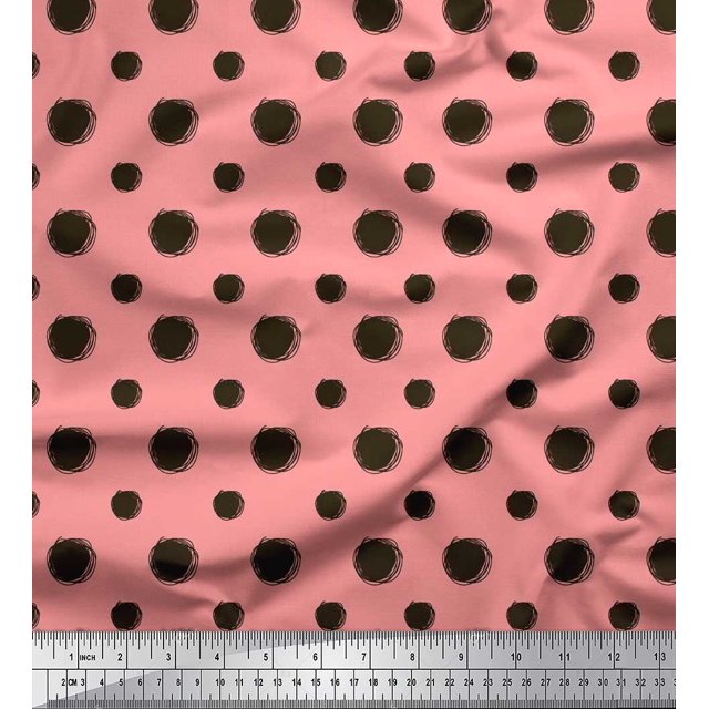 Soimoi Orange Heavy Canvas Fabric Dots Dots Decor Fabric Printed Yard 58 Inch Wide